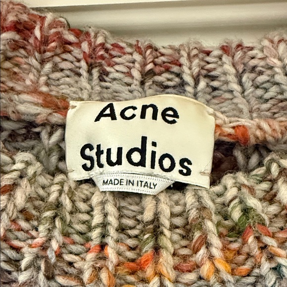 Acne Marled Knit Crew Neck Sweater with asymmetrical hem - Picture 2 of 8